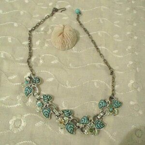 60s Turqoise Leaf Necklace